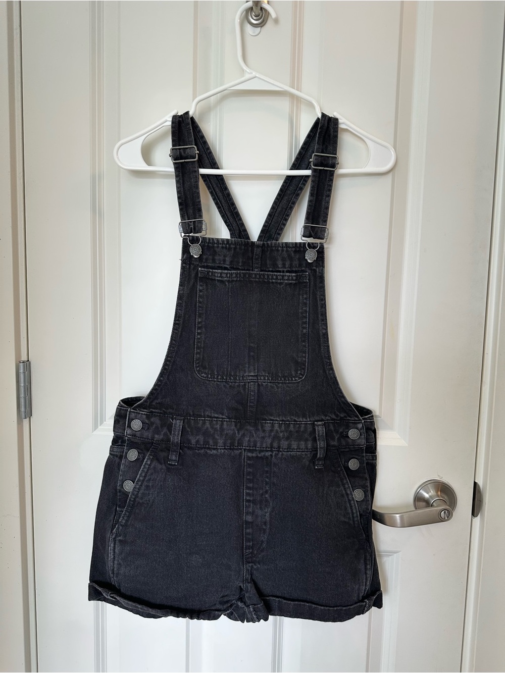 Madewell black Jean shorts overalls